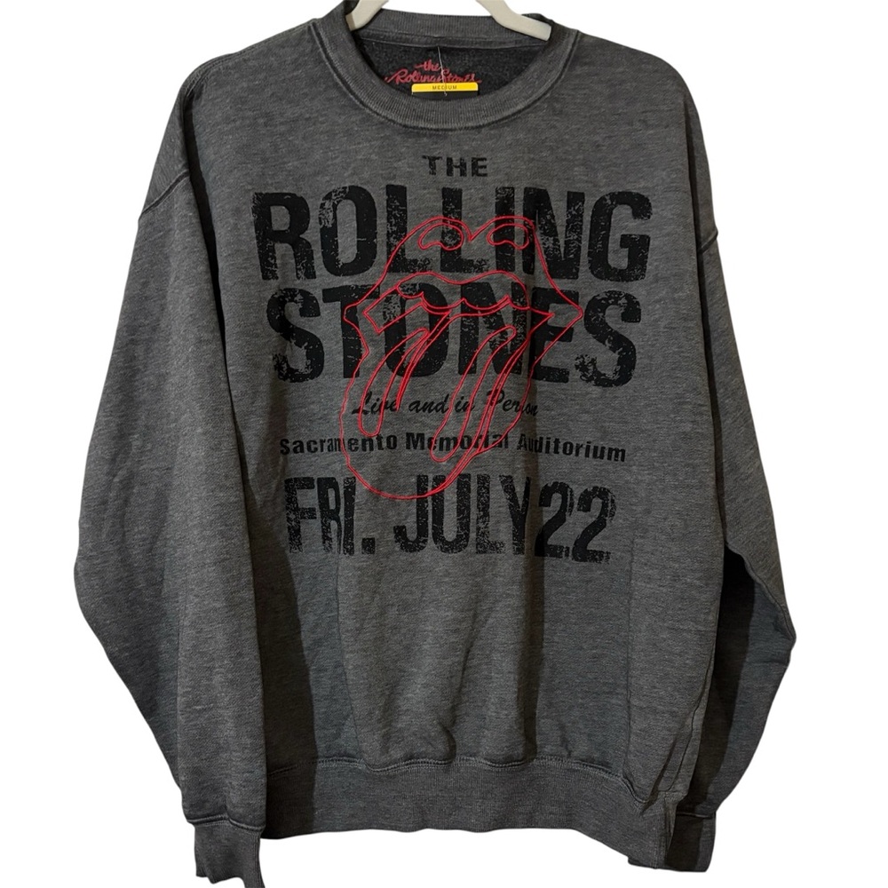 NEW oversized embroidered graphic sweatshirt cotton band gift Rolling Stones